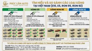 So sánh xăng e10 với e5, 95,92 và dòng xe có thể chạy được e10